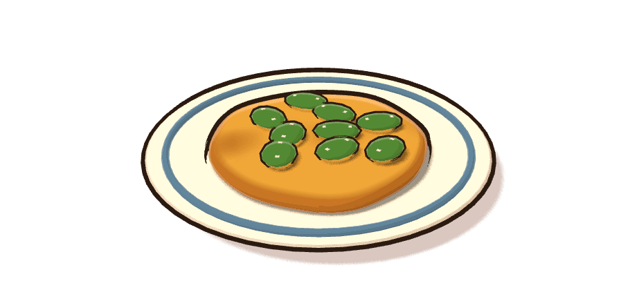 Tortilla de acelga, ilustración 3D
