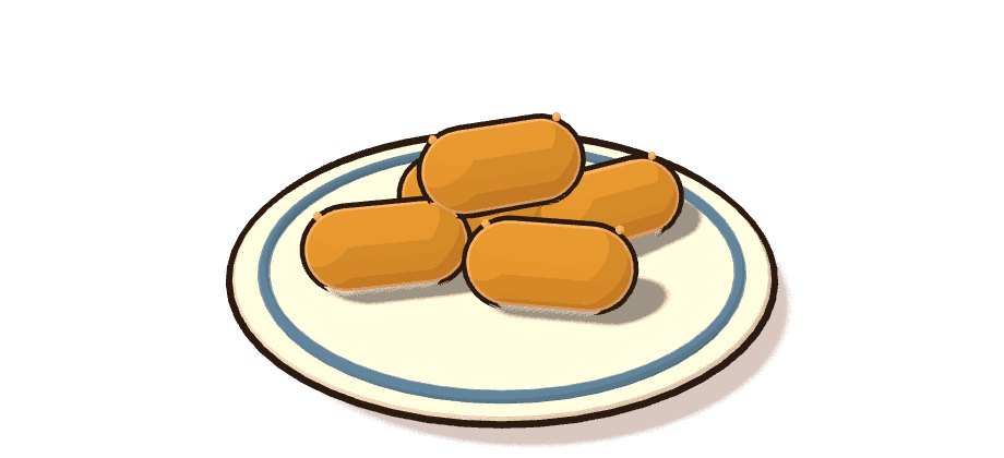 Croquetas de jamón, ilustración 3D
