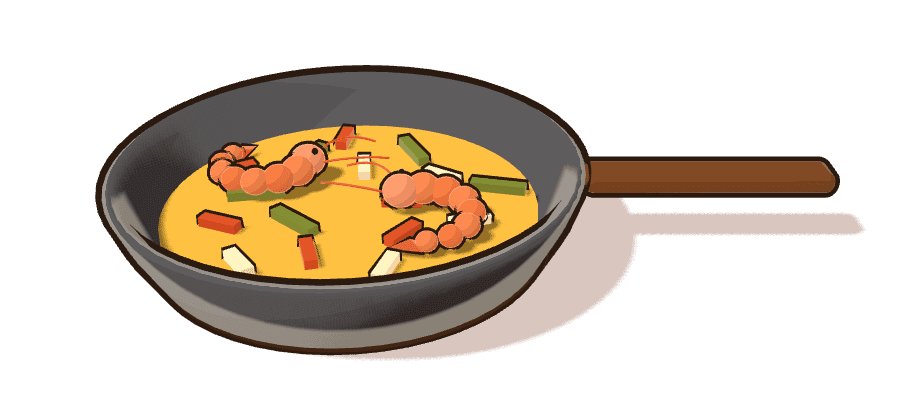 Paella valenciana, ilustración 3D