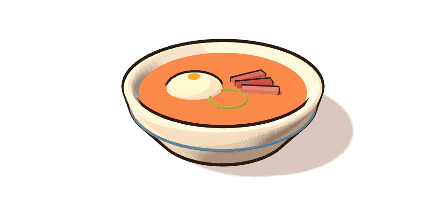 Salmorejo cordobés, ilustración 3D
